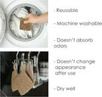 Natural Hemp Sponges for Dishes - Biodegradable Scrubber for dishwashing -Organic Reusable Unsponges Hand Knitted- Eco Friendly 100%-Compostable Set of 3
