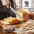 Gioventù Serrated Bread knife 10 inch - Ultra sharp Bread Slicing Knife Forged from German Stainless Steel 5Cr15Mov, HRC58, Full Tang kitchen bread knife for Homemade, Crusty&Soft Bread
