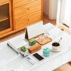 Oversize Extra Large King Size Bed Tray for Eating Big Clear Acrylic Serving Tray with Handles 24x24 Inch -Spill Proof- Decorative Countertop Organizer for Ottoman,Bed,Party, Butler Tray