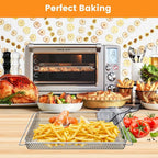 GCQ Smart Oven Air Fryer Pro Accessories for Breville BOV900BSS BOV950BSS, 16.5"D x 11.8"W x 0.5"H Food Grade Steel Dehydrate Mesh Baskets Accessories Tray for Breville Air Fryer Toaster Oven