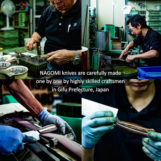 NAGOMI] 6 inch Serrated Cake Knife - Made in Seki, Japan - Blade in 440A and Comfortable Pakkawood Handle - Japanese Sharp Knife