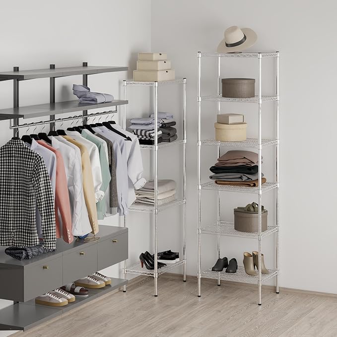 18" Deep x 24" Wide x 86" Height Wire Shelving Kit | 6-Tier | NSF Commercial Storage Rack Unit