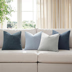 MIULEE Pack of 4 Decorative Textured Boucle Christmas Throw Pillow Covers 20x20 Inch Neutral Blue Accent Solid Pillow Cases Couch Cushion Covers for Modern Farmhouse Boho Bed Livingroom Home Decor