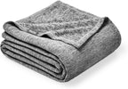 Bare Home Polar Fleece Blanket - Extra Long - Heathered Light Grey - Warm & Cozy - Premium Fleece - Throw for Bed, Camping and Travel - Lightweight (Twin/Twin XL, Heathered Light Grey)