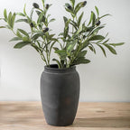 Terracotta Rustic Vase, Farmhouse Decorative Vase Boho Decor, Ceramic Vases for Home Decor, Table, Living Room, Shelf Decoration, 8.2 Inch