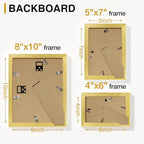 Vittanly 15 Pack Picture Frames Collage Wall Decor for Mounting or Tabletop Display, Gallery Frame Set for Family, Multi Sizes Including 3pcs 8x10, 6pcs 5x7, 6pcs 4x6, Gold