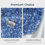 Cozy Bliss Luxury Sherpa Throw Blanket for Couch, Premium Reversible Plush Thick Throw, Warm Cozy Soft Blanket for Home and Gifts (Mottled Navy Blue, 50" x 60")