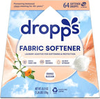 Dropps Laundry Fabric Softener Pods, Orange Blossom (64 Count) - Fabric Softener Liquid Pods for Fluffy, Soft Fabrics - HE Compatible Mineral Based Ingredients Laundry Supplies