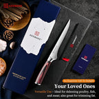 KEEMAKE Fillet Knife 6 Inch, Super Sharp Boning Knife High Carbon Stainless Steel Deboning Knives for Meat Cutting, Fish Knive with Ergonomic Pakkawood Handle with Gift Box