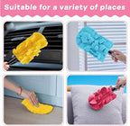 Zubebe 12 Pcs Duster Refill Reusable Fleece Duster Refills Feather Flat Dusters Multi Surface Washable Cleaning Pads Tools for Home, Blinds, Car, Pet, Furniture, Fans (Watermelon Red,Blue,Yellow)