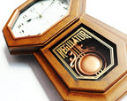 Classic Antique Mini Pendulum Wall Clock, Wood Simulated Vintage Bronze Texture, Non Ticking Silent Sweep Quartz Movement, Width 11.4”, Length 18.5”, Retro Rustic Country Style, Plastic Frame