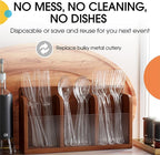 Party Solids Clear Plastic Knives 200 Pcs Clear Knives Disposable Utensils Heavy Duty Plastic Cutlery Set Disposable Cutlery Sets Flatware Sets Silverware Set Party Supplies & Party Tableware