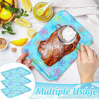 3Pcs Cartoon Sponge Serving Trays Under the Sea Flower Bubble Reusable Serving Dishes for Ocean Birthday Party Sharing Snacks Fruit Dessert, 13 x 10 Inch