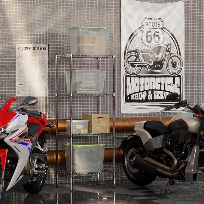 18" Deep x 24" Wide x 64" Height Wire Shelving Kit | 4-Tier | NSF Commercial Storage Rack Unit