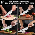 Japanese Chef Knife 8 Inch Professional for Kitchen, High Carbon Stainless Steel Chopping Knife for Vegetable, Razor Sharp Cooking Knife for Meat Cutting with Full-tang Handle