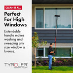 Tyroler 2-in-1 High Window Cleaner Tool with 4.5 to 7.5 ft Extendable Handle | Made of 100% Natural Rubber for Superior Durability and Protection | Better Reach Window Squeegee for Window Cleaning