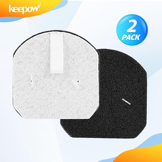 KEEPOW SpinWave Vac Filter Replacement Compatible with Bissell SpinWave + Vac Cordless 37643/3764 All-in-one Powered Spin Mop & Vacuum, Vacuum Mop Filters (2 Pack)