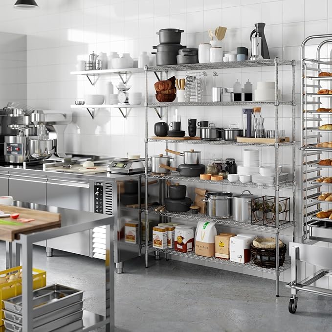 14" Deep x 54" Wide x 74" Height Wire Shelving Kit | 6-Tier | NSF Commercial Storage Rack Unit