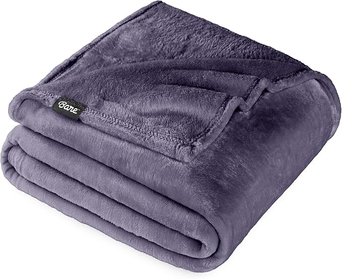 Bare Home Fleece Blanket - Twin/Twin Extra Long - Ultra-Soft Lightweight for Bed, Sofa, and Couch - Luxury Microplush - Cozy Warm Blanket (Twin/Twin XL, Dusty Purple)