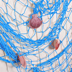 Nature Fish Net Wall Decoration with Shells, Ocean Themed Wall Hangings Fishing Net Party Decor for Pirate Party,Wedding,Photographing Decoration