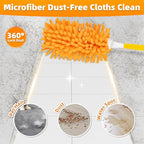 8 Pack Reusable Duster Compatible with Swiffer Hand Duster, Microfiber 360 Heavy Duty Dusters Refills for Home & Office Cleaning(Include 1 Handle & Laundry Bag)