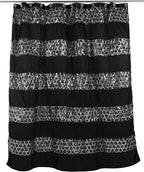 Zahari Home 13pc Sinatra Bathroom Shower Curtain Set Classic Shower Curtain & 12 Shower Curtain Hooks Luxury Fabric Shower Curtain Unique Design Bling Black Shower Curtain Set