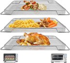 GCQ Smart Oven Air Fryer Pro Accessories for Breville BOV900BSS BOV950BSS, 16.5"D x 11.8"W x 0.5"H Food Grade Steel Dehydrate Mesh Baskets Accessories Tray for Breville Air Fryer Toaster Oven