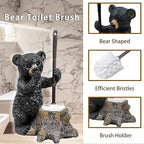 Toilet Brush Holder Set for Bathroom Super Cute Bear Base Solidly Toilet Bowl Brush and Holder Flexible and Durable Style Stylish Toilet Cleaner Brush Saving Storage Space Toilet Brushes for Bathroom