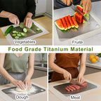 100% Pure Titanium Cutting Board– Double-Sided Metal titanium Cutting Boards for Kitchen, Food-Grade Certified, Dishwasher Safe – Small Titanium Cutting Board 11.4"x7.9" – Gift-Ready