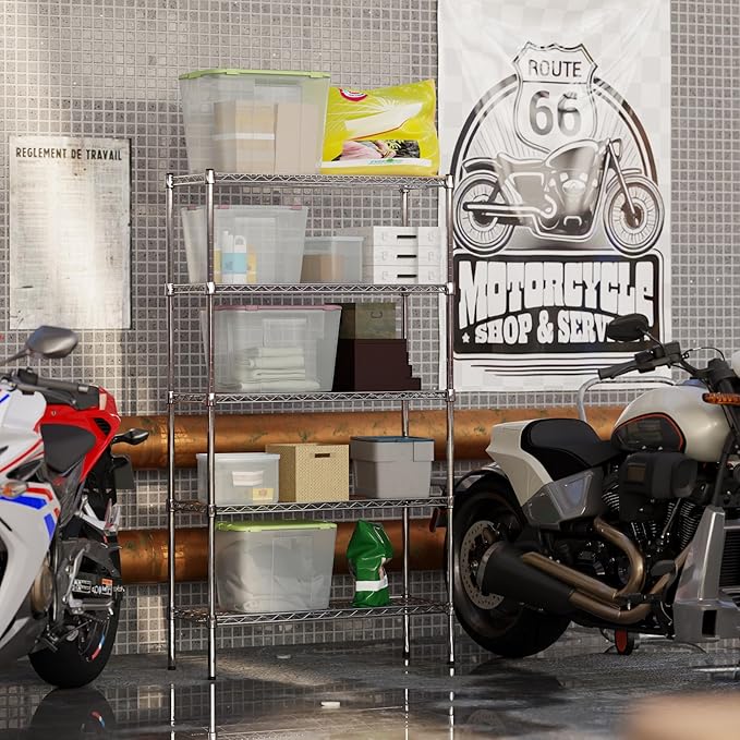 14" Deep x 36" Wide x 64" Height Wire Shelving Kit | 5-Tier | NSF Commercial Storage Rack Unit