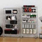 YNN Storage Shelves,6000Lbs 6 Tier Heavy Duty Metal Rolling Shelving Unit with Wheels & 8 Hooks, Adjustable Garage Wire Rack for Kitchen, Bathroom,Industrial,Pantry(36" W x 14" D x 72" H, Chrome)
