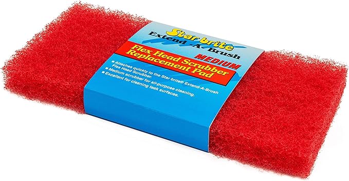 STAR BRITE Flexible Head Scrubber Replacement (Medium) (Red) (040126)