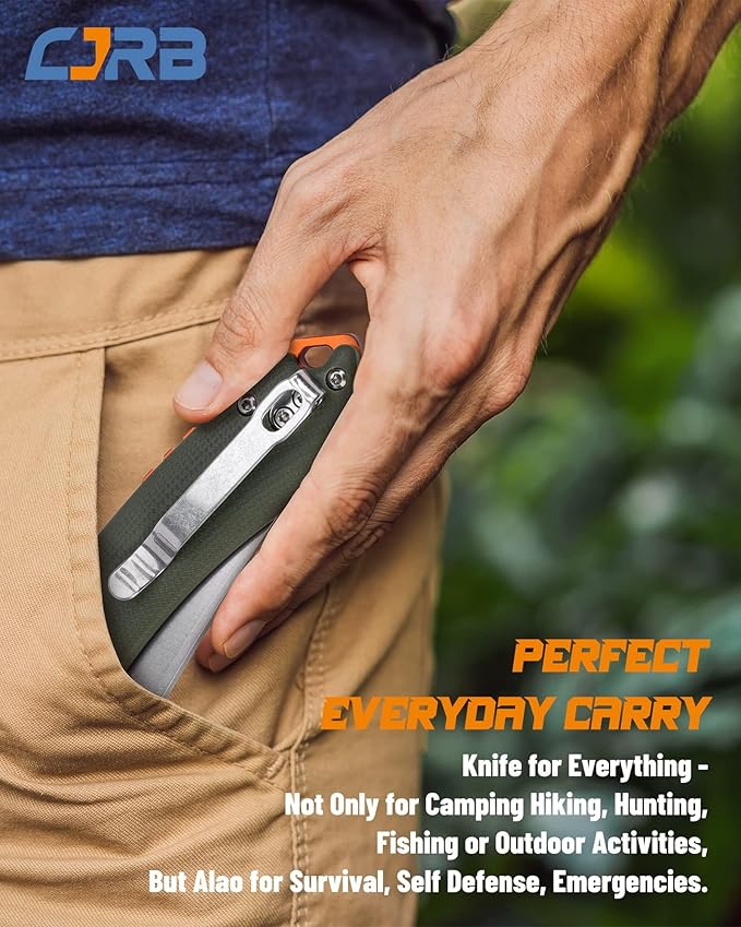 CJRB CUTLERY Folding Knife Gobi (J1906) AR-RPM9 Steel G10 Handle EDC Knife Pocket Knife for Men Green Handle