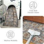 RUGSURE Washable Area Rugs - Perfect for Living Room, Bedroom, Kids Room, Nursery - Stain & Water Resistant Non-Slip, Pet & Child Friendly, Vintage Tribal Area Rugs (Turmeric and Grey, 3' x 5 ')