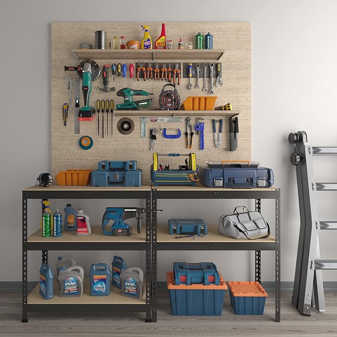 PrimeZone Storage Shelves 3 Packs 5 Tier Adjustable Garage Storage Shelving, Heavy Duty Metal Storage Utility Rack Shelf Unit for Warehouse Pantry Closet Kitchen, 35.5" x 15.75" x 71", Black