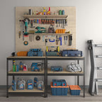 PrimeZone Heavy Duty Storage Shelves - 5 Tier 35.5" W x 15.75" D x 71" H Adjustable Garage Storage Shelving, Metal Storage Utility Rack Shelf Unit for Warehouse Pantry Closet Kitchen, Black