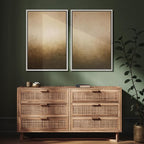 SIGNFORD Framed Canvas Print Wall Art Set Minimalist Gradient Brown Abstract Neutral Illustration Modern Art Decorative Nordic Nature for Living Room, Bedroom, Office - 24"x36"x2 White