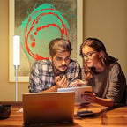 Floor Lamp with Remote Control,Bright Floor Lamps for Living Room/Bedroom/Office, Stepless Adjustable 3000K-6000K Colors and 10-100% Brightness,Standing Light with Foot Switch (Nickel)