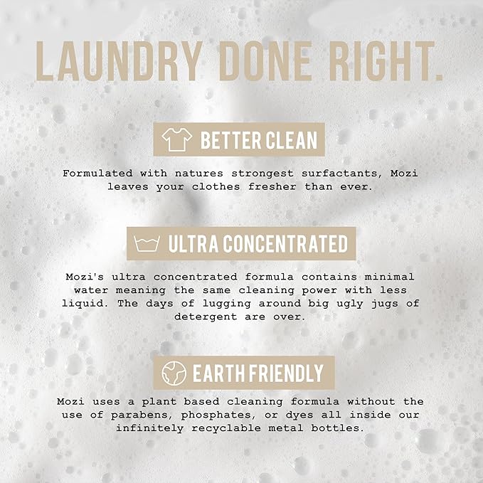 Laundry Detergent Liquid, Cozy Cashmere- Amber & Floral, 50+ Loads, Concentrated, Non toxic, Plant Based Enzyme Cleaners, Long Lasting Luxury Clean, 32 oz Recyclable Bottle