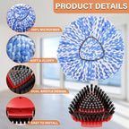 Spin Mop Head Replacement for O Cedar RinseClean 2-Tank System,2 Mop Replace Heads + 1 Upgrade Scrubber Brush, 100% Microfiber Mop Refills Deep Cleaning Machine Washable