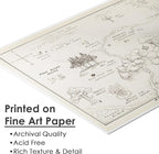 Winnie The Pooh Hundred Acre Wood Map - 8x10 Art Print (Unframed) | Neutral Nursery Decor | Kids Bedroom Wall Decor | A. A. Milne | Boys Room or Girls Room Artwork | Vintage Original Drawing