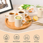 11oz Ceramic Coffee Mug set Stoneware Coffee Cups Set for Restaurant, Diner, Farmhouse, Coffee Shop, Home set of 6 (Cream)