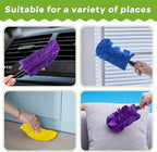Zubebe 3 Pcs Duster Refill Reusable Fleece Duster Refills Feather Flat Dusters Multi Surface Washable Cleaning Pads Tools for Home, Blinds, Car, Pet, Furniture, Fans (Yellow,Blue,Purple)