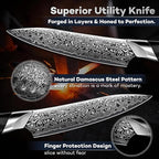 DRAGON RIOT Japansec Paring Knife 5 inch, VG-10 Steel Fruit Knives, Japanese Peeling Knife with Ergonomic Wood Handle
