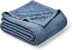Bare Home Polar Fleece Blanket - Throw - Warm & Cozy - Premium Fleece for Bed, Sofa, Camping, Travel and Cold Nights - Lightweight Blanket (Throw, Heathered Dark Blue)