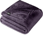 Bare Home Fleece Blanket - Full/Queen - Ultra-Soft Lightweight for Bed, Sofa, and Couch - Luxury Microplush - Cozy Warm Blanket (Full/Queen, Eggplant)