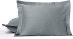 Threadmill Cotton Shams Set of 2 Standard Size | Luxury All-Season 100% Cotton Pillow Covers | Criss Cross Lightweight, Soft, Cozy Decorative Bed Pillow Shams | Scottish Grey
