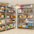 Storage Shelves, 2 PCS 48" L x 20" W x 72" H Heavy Duty Garage Wire Shelving Unit Loads 2000LBS, 5-Tier Adjustable Metal Industrial Utility Shelf Rack for Kitchen, Laundry Room, Basement