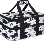 Double Insulated Casserole Carrier, Portable Casserole Carrier for Hot or Cold Food Lunch Tote Warmer or Cooler Bag, Lasagna Lunch Bag for Potluck Parties- Fits 9" x 13" Baking Dish-Cow Pattern