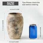 Ceramic Vintage Vase, 8.2 Inch Farmhouse Flower Vase, Decorative Vase Boho Decor for Home Decor, Living Room, Entryway, Holiday Wedding Christmas New Year Gifts